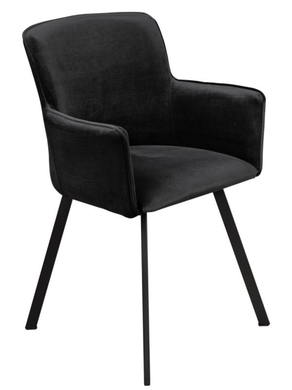 Krzesło do jadalni Bonni Loft tapicerowane Czarne 1 szt.