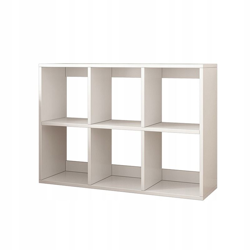 Regał otwarty Rebiko biały 6 półek na książki szafka loft nowoczesny 100x67x30 cm 1szt