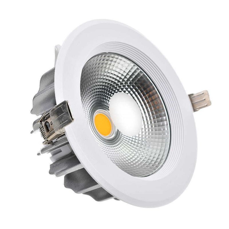 Oprawa sufitowa wpuszczana V-TAC Cob biało-srebrna LED 40W 6000K 4200 IP20 wym: 22,1 x 22,1 cm okrągła - 1 szt.