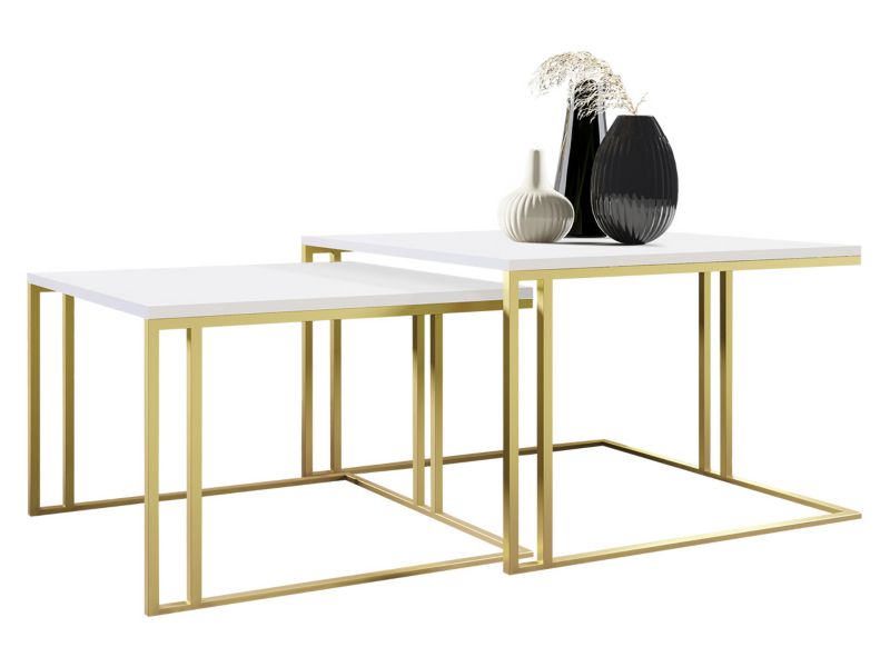 Stolik kawowy MIRJAN 24 Astro złoty/biel arktyczna 1 szt.