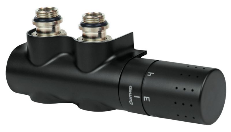 Zestaw termostatyczny prosty/kątowy Comap Flexo czarny