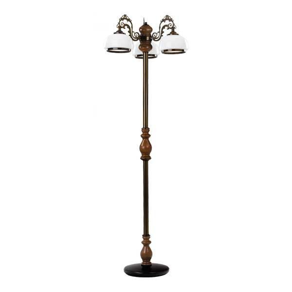 Lampa podłogowa stojąca Alfa Parma ciemne drewno-biała 3 x E27 x 15W wym: 158 x 57 x 57 cm - 1 szt.
