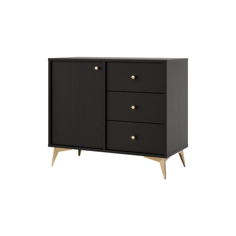 Komoda z szufladami Bonni Sakai 1 1F 3S T814 Czarny 1 szt.