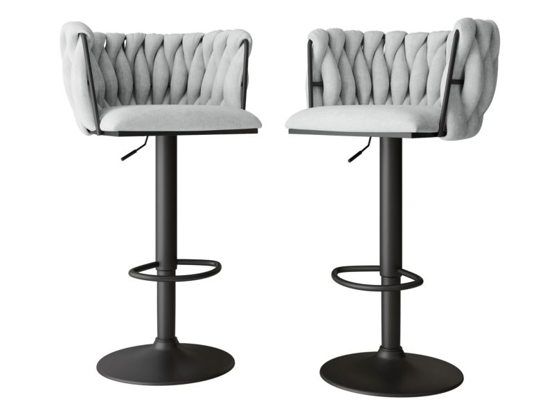 Komplet dwóch hokerów MIRJAN 24 Muz BS-1142/BK szary 2 szt.