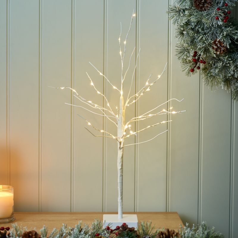 Drzewko ozdobne LED 60 cm białe