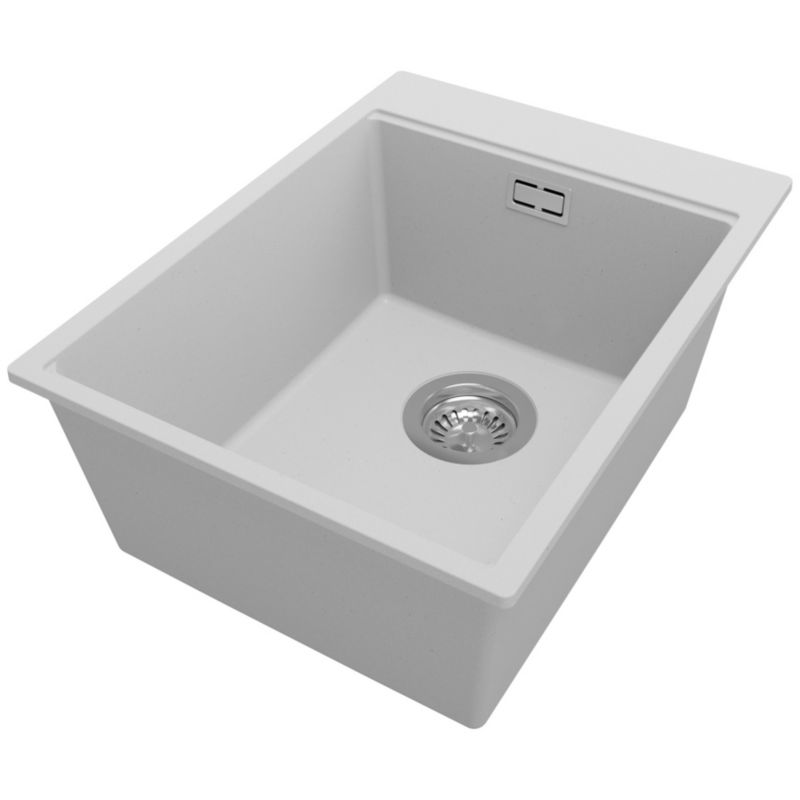 Zlewozmywak Oslo PRIMAGRAN Nablatowy 38x50cm do szafki od 40cm z Syfonem Szary 1 szt.