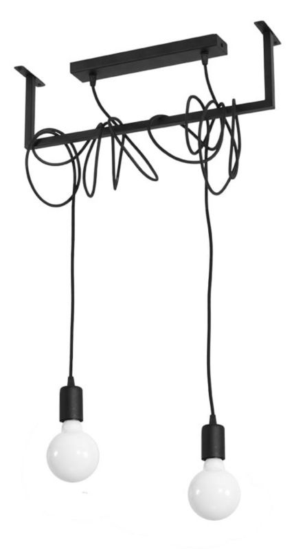 Lampa sufitowa wisząca Sollux Lighting Salamanca 8946 czarna szerokość 40 cm 2xE27 x 60W 1 szt.