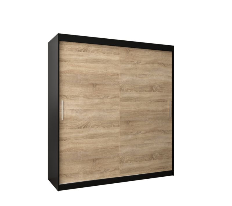 Szafa przesuwna Garderoba Abiks Tokyo 180 czarny + sonoma 1 szt.