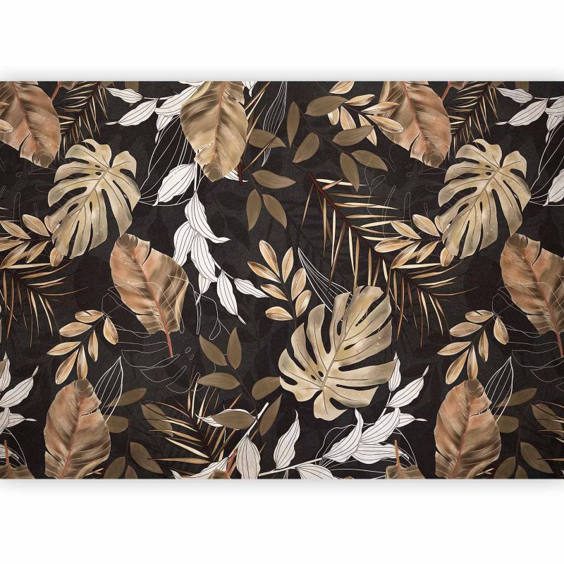 Fototapeta flizelinowa Artgeist 110g/m2 Liście szara 300x210 (6 części) 10073ac rolka 1 szt