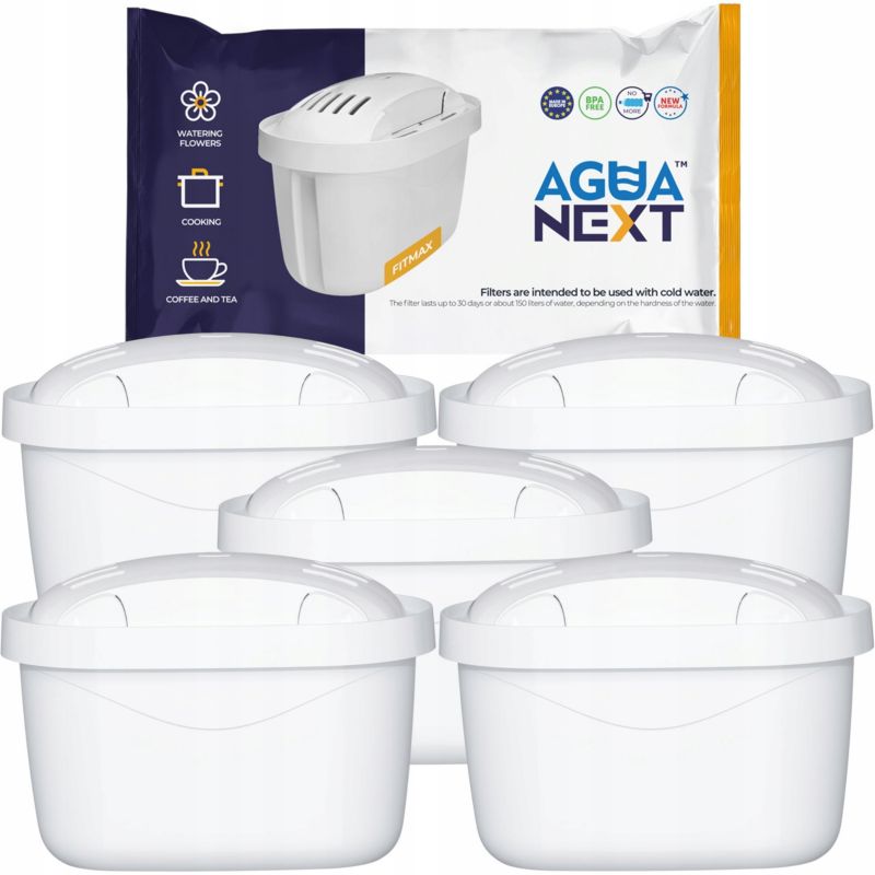 Filtr wody, Agua Next, do dzbanka filtrującego, zamiennik, wkłady do dzbanków Dafi, Laica, Aquaphor, 5 szt.
