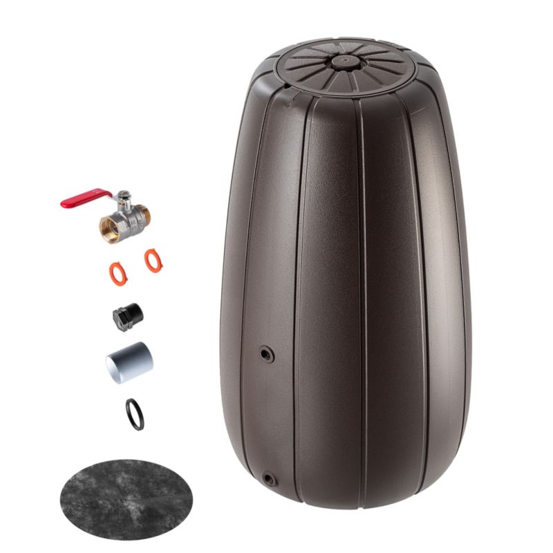 Zbiornik Na Deszczówkę KADAX Beczka Wodę 200L Deszcz Pojemnik + Kran Z Donicą 2W1 1szt.