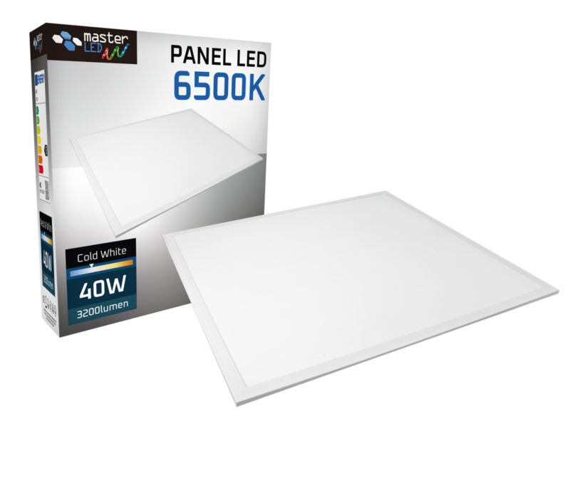 Panel LED MasterLED Lumio 40W 595x595mm zimna biel 6500K IP20 biały 1 szt.