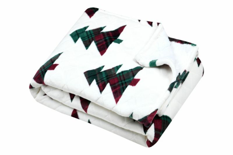 Koc Klaus STOF Biało- Czarny Choinki 130x160 cm 1 szt.