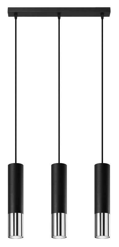 Lampa sufitowa wisząca Sollux Lighting Loopez 1653 czarno-srebrna szerokość 29 cm 3xGU10 x 40W 1 szt.