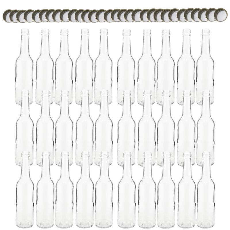 Butelki szklane MODO24 330 ml na soki nalewki i syropy fi 28 z nakrętkami 30 szt.