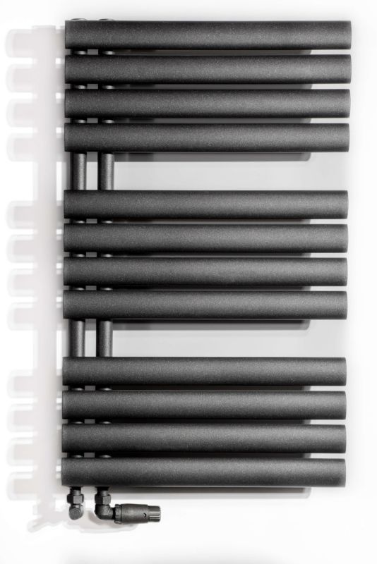 Grzejnik łazienkowy LUXRAD Flag bis 816 x 500 mm czarny mat str.1 szt
