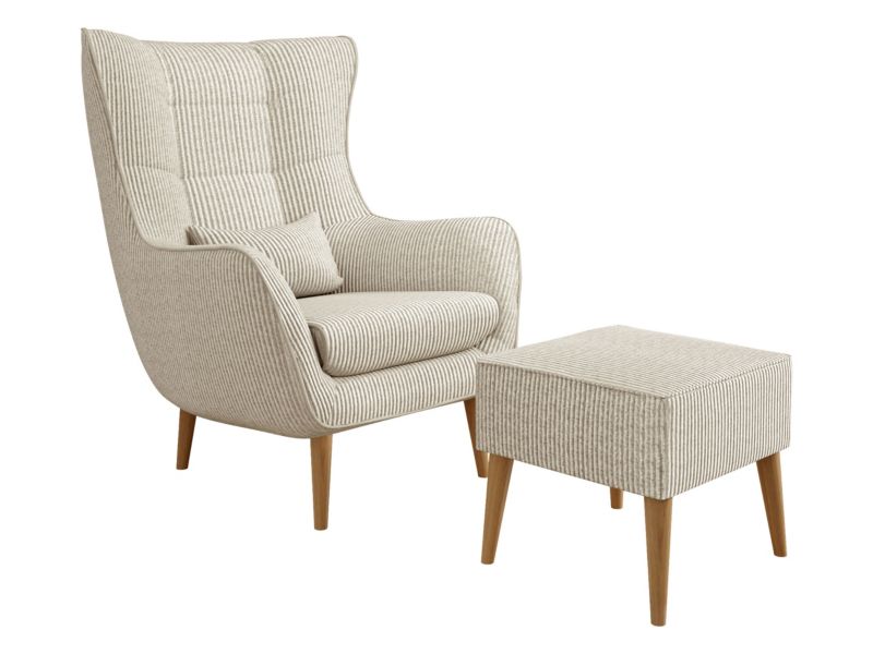 Fotel MIRJAN 24 Estjano Sztruks z podnóżkiem waniliowy 1 szt.