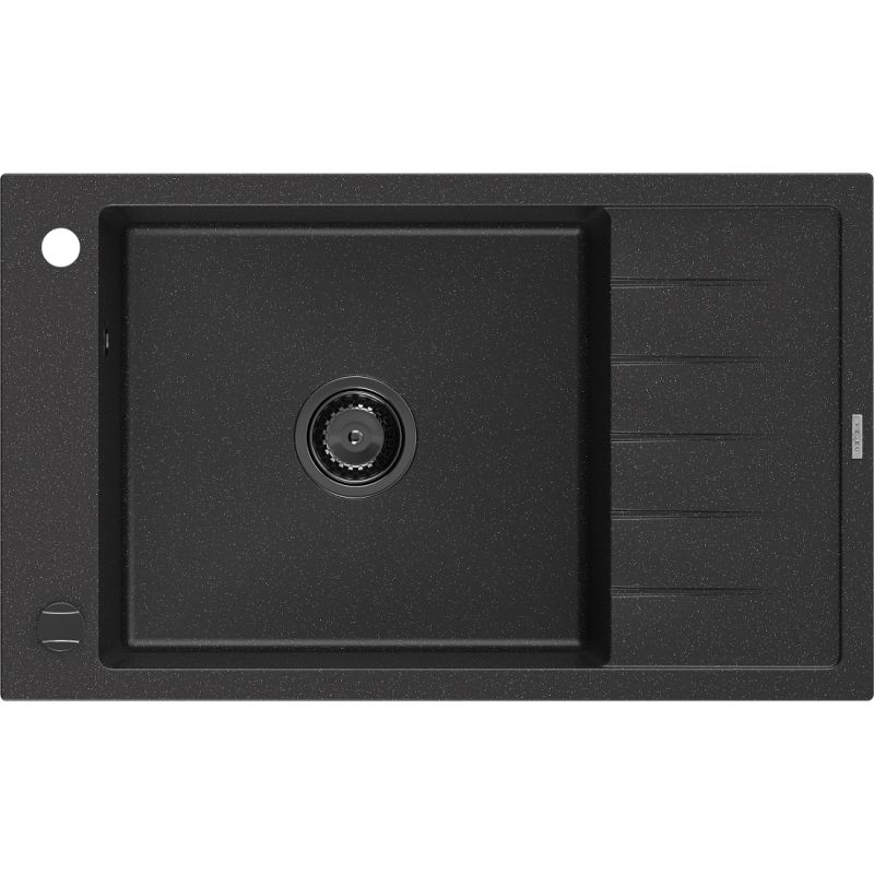 Zlewozmywak wpuszczany Mexen Elias 1-komorowy czarny/srebrny metalik 795x480 mm - 6511791005-73-G 1 szt.