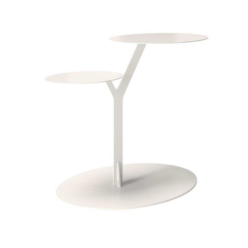 Stolik metalowy Kayani Iroko biały 1 szt.