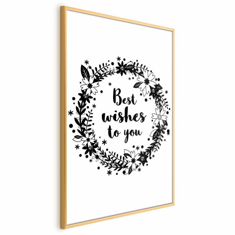 Plakat Artgeist Best wishes 40x60 cm z ramą złotą 1 szt
