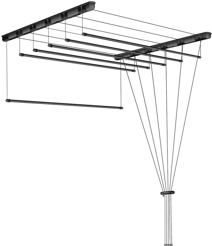 Suszarka sufitowa Sepio 6 x 6 x 120 cm czarna