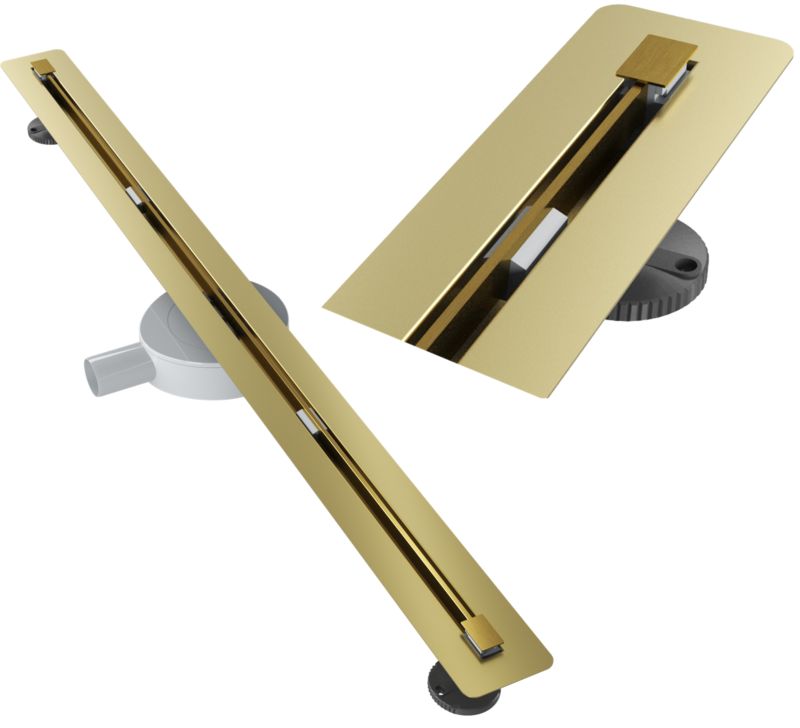 Odpływ Liniowy Pod Płytkę 100cm Granitan Luno Złoty Stal 2w1 Prysznic Brodzik Syfon 1szt.