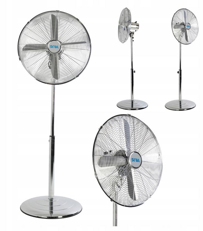 Wentylator stojący 50W metalowy chrom SKIVA - 1 szt