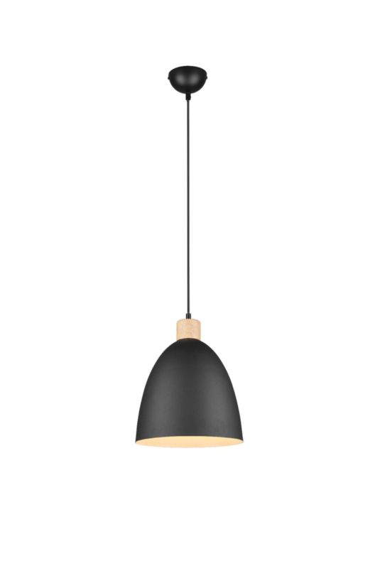 Lampa wisząca RL Jagger czarna-jasne drewno wym: 150 x 25 x 25 cm 1xE27 x 1 szt.