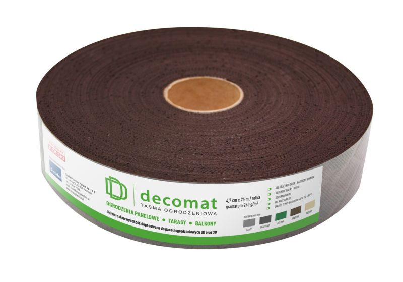 Taśma ogrodzeniowa Decomat wąska 4,7 x 26m brązowa 1 szt.