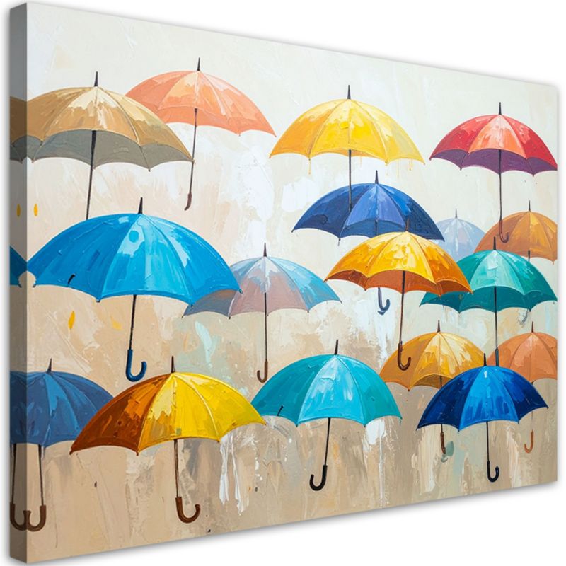 Obraz na płótnie do pokoju dziecka salonu Feeby Kolorowe Parasolki 60x40cm 1szt