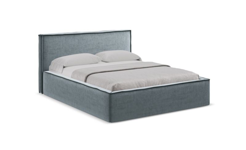 Łóżko LaMiaSofa Anani z weluru 140x200 jasny niebieski 1 szt.