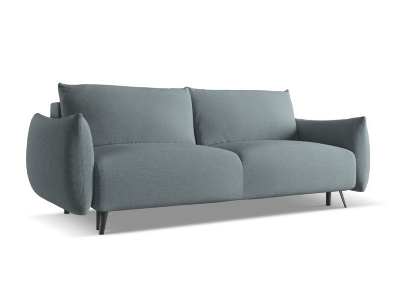 Kanapa 3-osobowa z funkcją spania LaMiaSofa GENOVA z tkaniny szenilowej 230x105 cm jeans 1 szt.