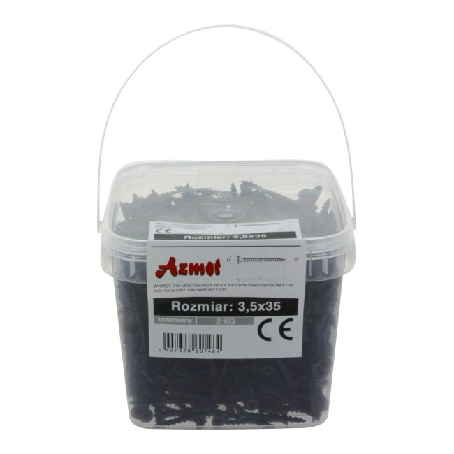 Wkręty fosfatowane Azmet 3,5 x 35 mm do drewna 2 kg