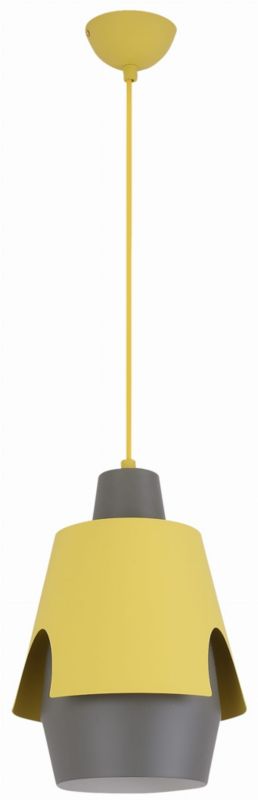 Lampa sufitowa wisząca Candellux Falun 1481 żółto-szara szerokość 22 cm 1xE27 x 40W 1 szt.