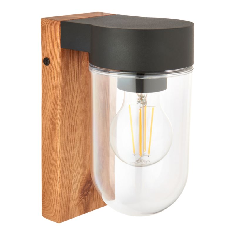 Kinkiet ogrodowy GoodHome Lovage 1 x E27 IP44 drewno