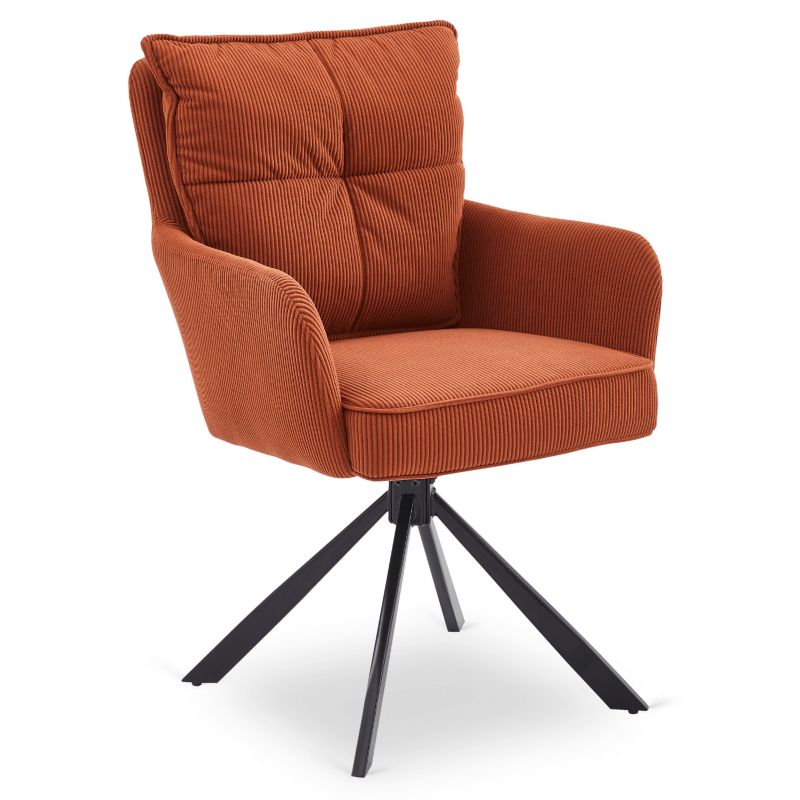 Krzesło Mebel Elite CITY Obrotowe Tapicerowane Kuchenne Do Jadalni Salonu Sztruks Rudy 1 szt