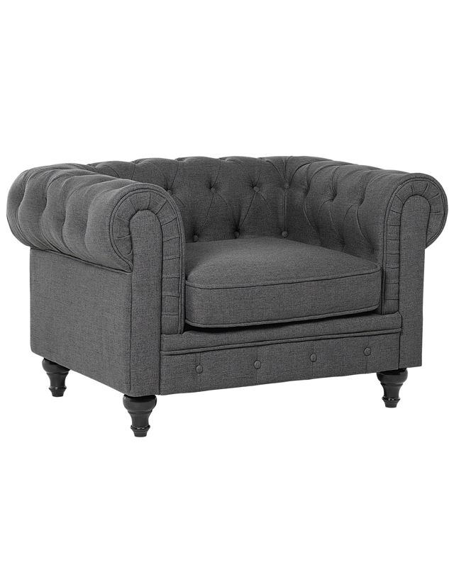Fotel Chesterfield Szary 1 szt.
