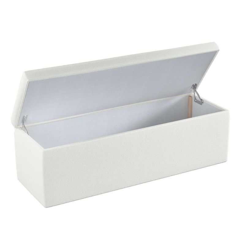 Skrzynia tapicerowana Dekoria 120 x 40 x 40 cm biała bukla 1 szt.