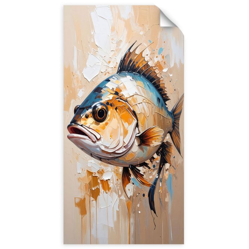 Naklejki samoprzylepne do salonu sypialni Feeby Ryba morska Beżowy 100x200cm 1szt