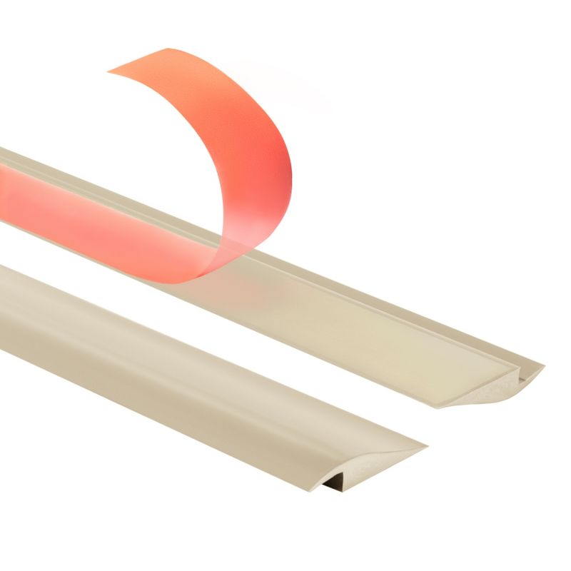 QUEST Samoprzylepny Elastyczny profil najazdowy PVC do płytek, dywanów listwa przejściowa, beż