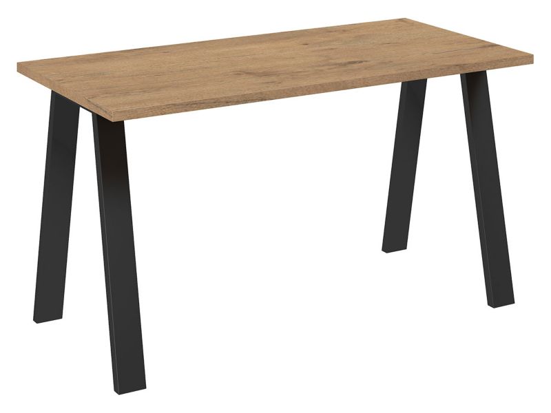 Stół industrialny MIRJAN 24 Kleo 138x67 dąb lancelot / czarny 1 szt.