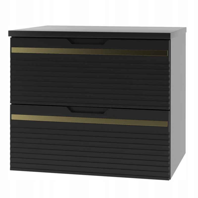 Szafka pod umywalkę Furnidea 60 cm z blatem czarna frezowana mat Vesper 1 szt.