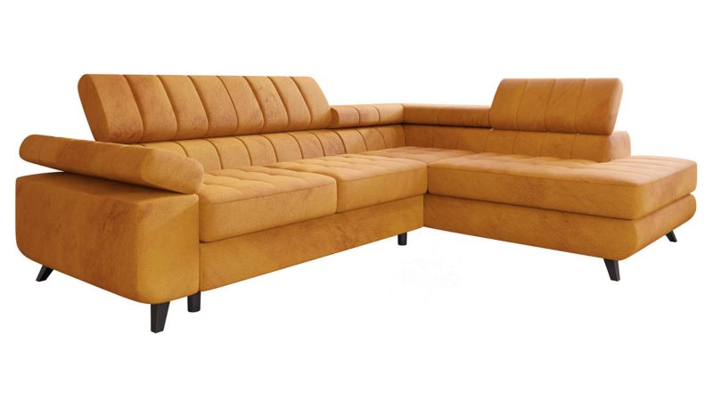 Narożnik z funkcją spania MIRJAN 24 Nord Premium prawy bursztynowy 1 szt.