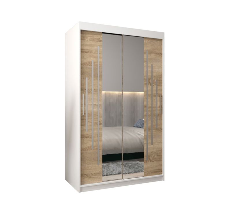 Szafa przesuwna Garderoba Abiks YORK 1 120 biały/sonoma 1 szt.