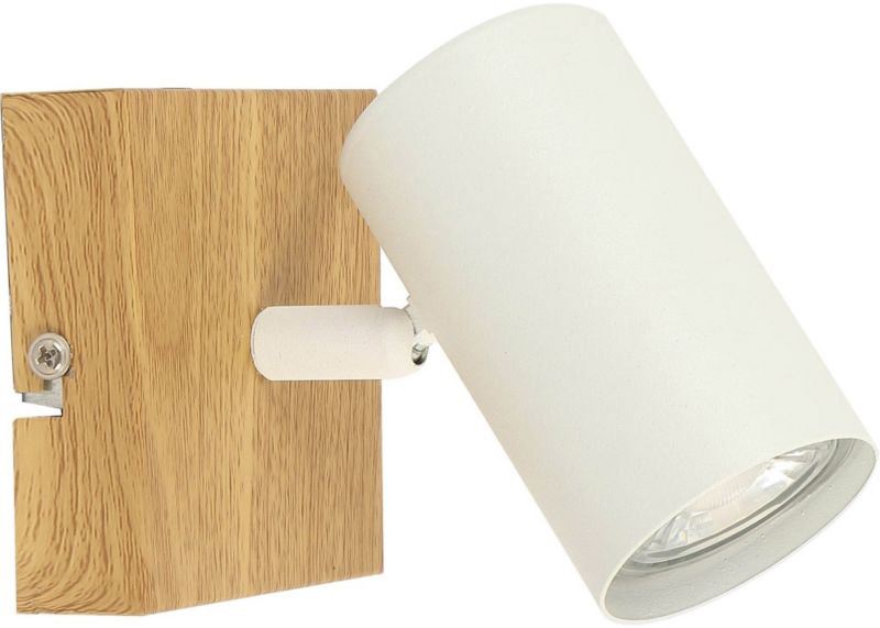 Spot Quentin 1 x GU10 drewno / biały