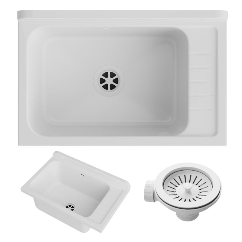 Zlew Gospodarczy Monza Granitan do Garażu, Pralni Biała