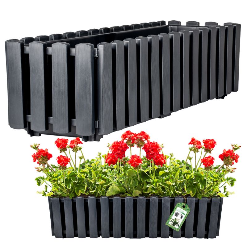 Doniczka Deco4Home płotek skrzynka antracyt 58cm 1 szt.