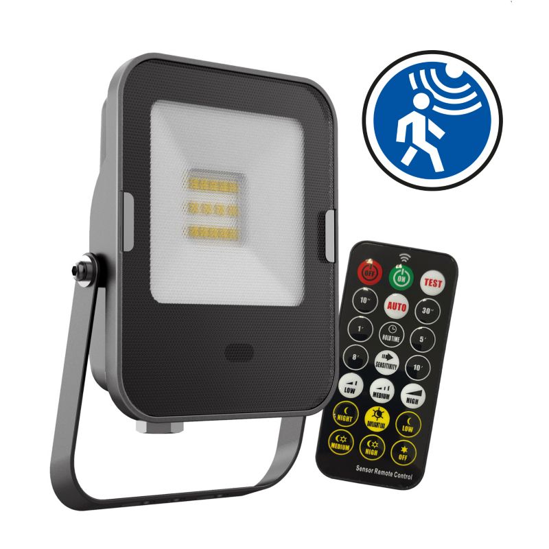 Naświetlacz LED 10W Kobi 4000K z czujnikiem ruchu i pilotem 1szt.