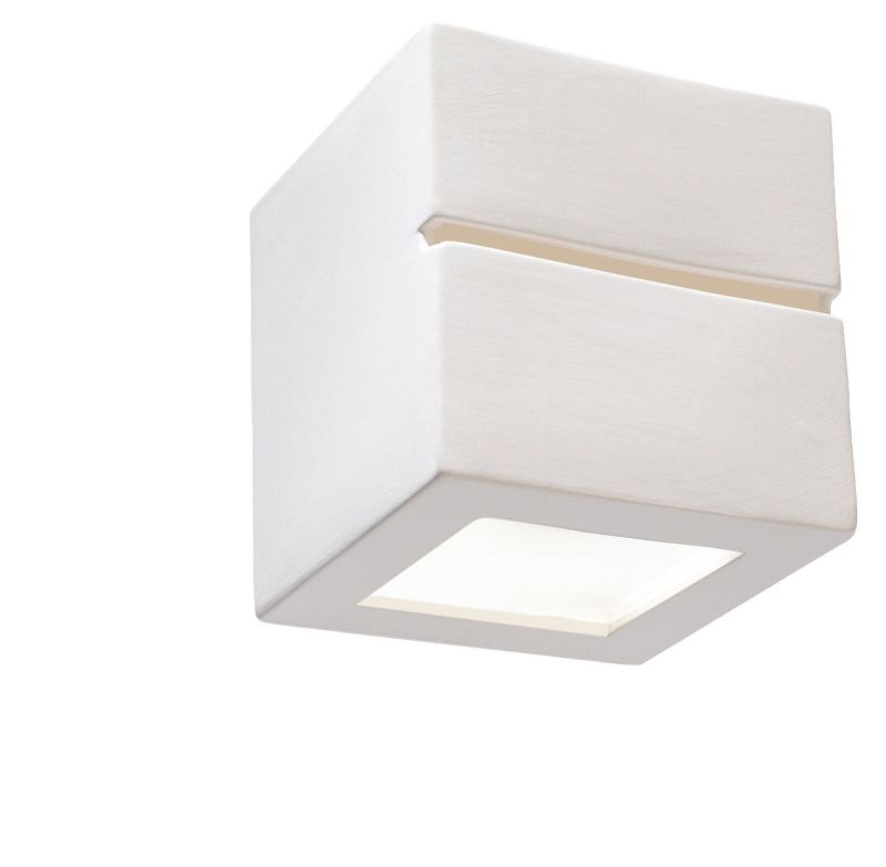 Kinkiet ścienny Sollux Lighting Leo biały ceramiczny kwadratowy 1 x E27 x 60W IP20 wym: 15 x 15 x 15 cm - 1 szt.