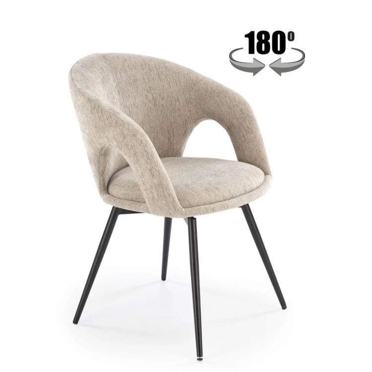 Krzesło Halmar tapicerowane K550 beżowe/czarne obracane 1 szt